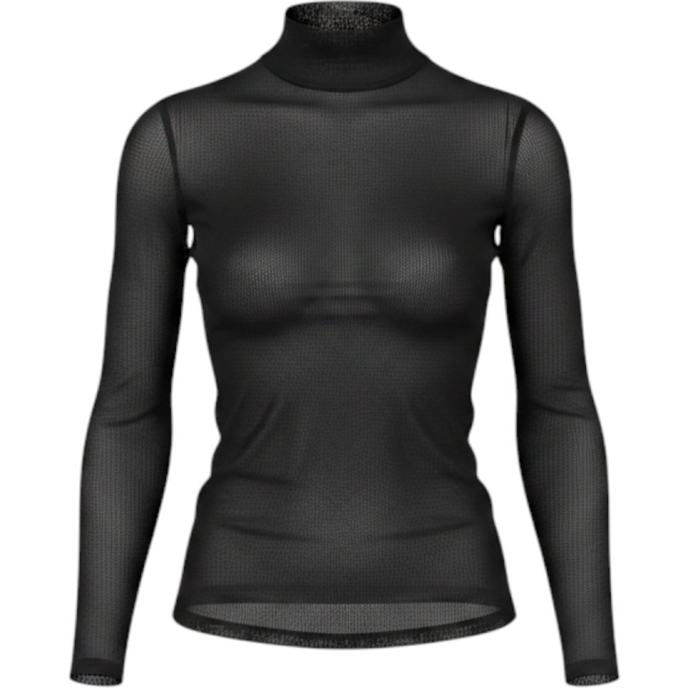 By Anthropologie Black Mesh Mock Neck Long Sleeve Top XL NWT Sheer‎ Layering
